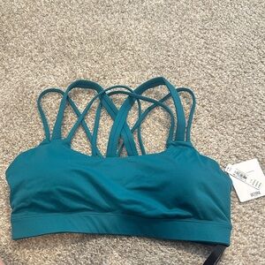 Strappy Teal Sports Bra